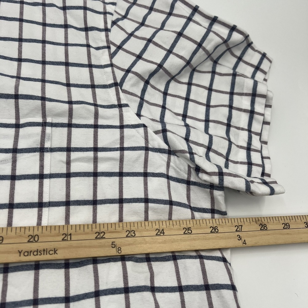 Untuckit Button Down Checkered Shirt Mens 3XL White Preppy Business Pocket SS - Picture 12 of 14